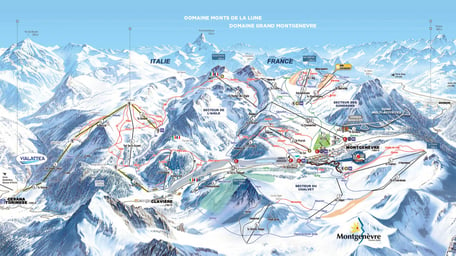 mapa tras ski w Montgenevre