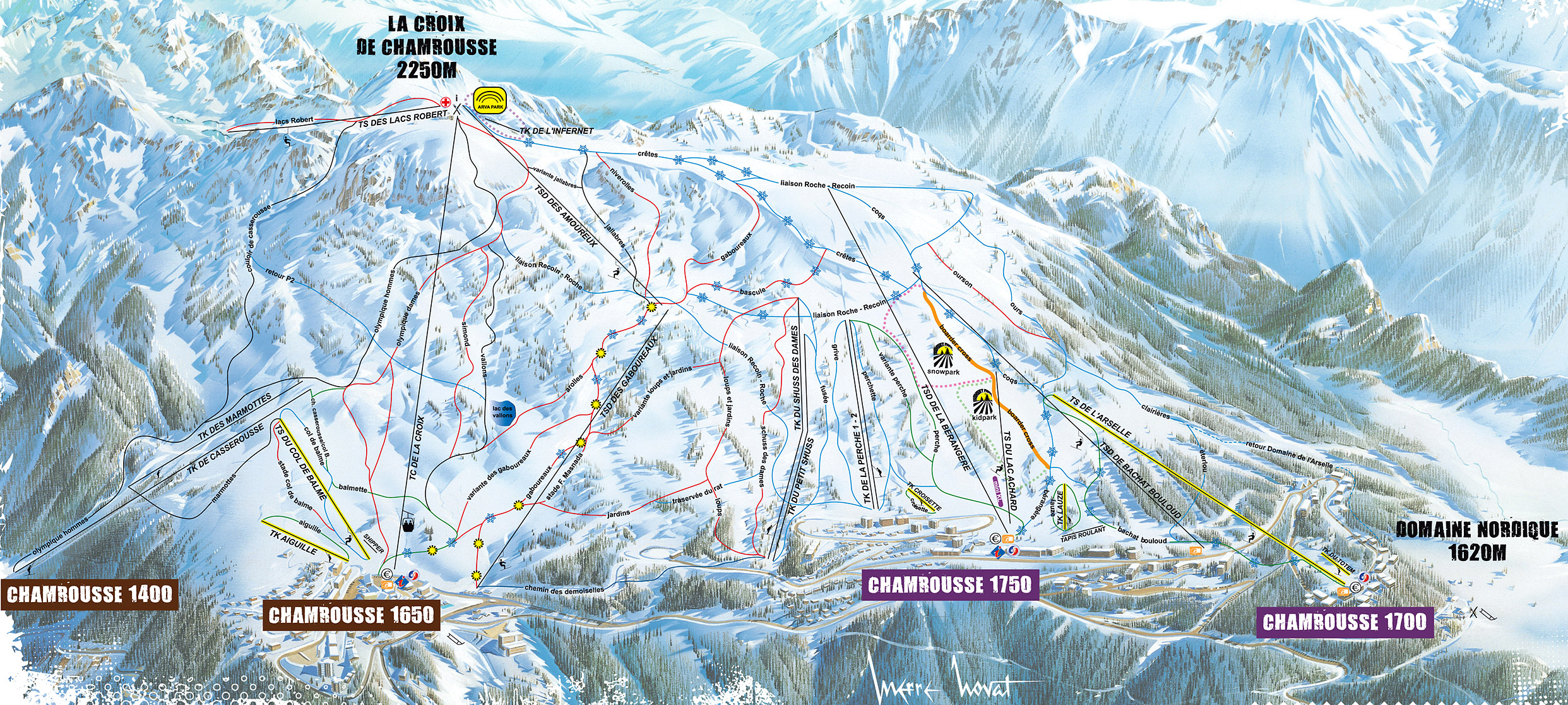 mapa tras ski Chamrousse
