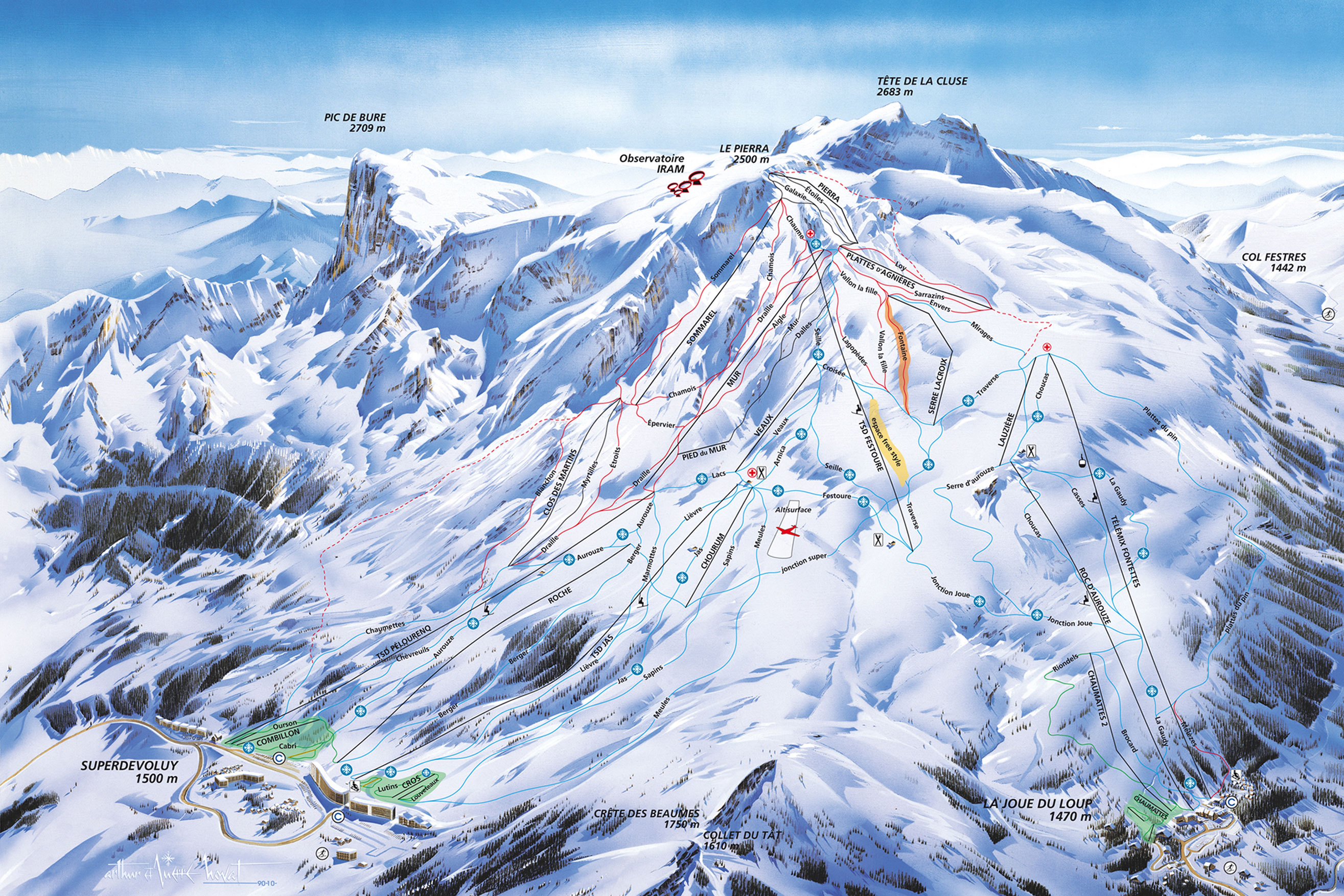 mapa tras ski SuperDevoluy