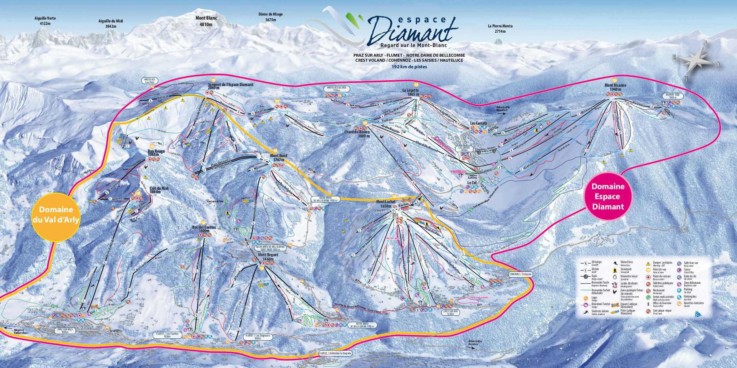 mapa tras ski w Les Saisies