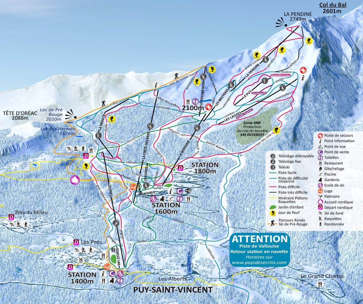 Mapa tras w Puy Saint Vincent